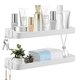 Duschablage Ohne Bohren 2 Stück, Badezimmerablagen Waschbecken 40cm...