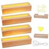 SUNOYA 4 Stück LED Lichter Display Basis, Holz, USB LED Lichtsockel,...