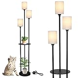 Rayofly Schwarz Stehlampe Wohnzimmer, Modern Stehlampe mit Regal,...