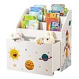 SONGMICS Spielzeugregal, Bücherregal für Kinder, Kinderzimmerregal...