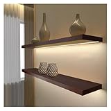 ZCXMNL Schwebendes Regal Mit LED-Beleuchtung, Wandregal Aus Holz,...