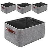 Mangata Faltbare Aufbewahrungskörbe mit Ledergriff,[4 Pack]...