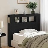 QJBSAVVA LED Kopfteil Schwarze Eiche 120 cm Breiter Bett Rückenlehne...