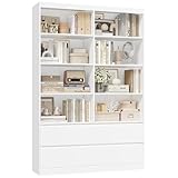 FirFurd 180 cm hohes Bücherregal mit 4 Schubladen und 8 Fächern,...