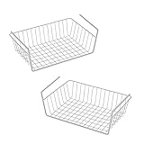 Spetebo Unterregal Hängekorb aus Metall 40 x 26 cm 2er Set - weiß -...