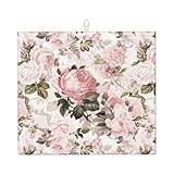 Zouey Vintage Shabby Chic Sepia-Rosa Rosen, Geschirrtrockenmatte für...
