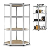 Juskys Eckregal Lageregal Corner Easy 160 x 75 x 40-75 cm - 320 kg - 4...