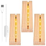 LED Sockel, 3 Stück LED Lichter Display Basis Leuchtsockel, Warme LED...