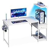 Coleshome Gaming Tisch mit LED-Beleuchtung,120×48cm Gaming...