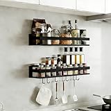 Topnewhome 2er Set 40 cm Gewürzregal Wand Ohne Bohren mit 6 Haken...