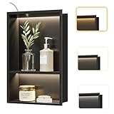Neohomee Wandnische Dusche Edelstahl mit LED-Licht, Eingebettete...