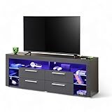 Goal TV-Lowboard mit LED-Beleuchtung, Carbon Optik - TV Schrank mit...