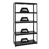 PROREGAL Metallregal Steel Eagle 180x100x40cm Fachlast 130kg Schwarz...