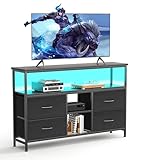 MUTUN TV Schrank mit LED-Beleuchtung, Lowboard für Fernseher mit 4...