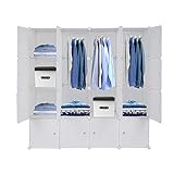 Bonnlo Kleiderschrank aus Kunststoff, DIY Regalsystem, Tragbarer...
