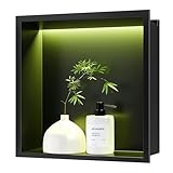 Neohomee Wandnische Dusche Edelstahl mit RGB LED-Licht, Eingebettete...