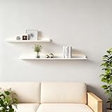 Wandmontierte schwebende Regale aus Metall mit LED-Lichtern, 2 Stück,...