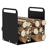 Outsunny Kaminholzregal für innen Stahl 36,5x30x36cm Brennholzregal...