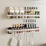 devesanter Gewürzregal Wand 2er Set,Ohne Bohren mit 8 Haken...