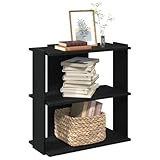 Qnhdfrt Bücherregal Schmal Holzwerkstoff 3 Böden Schwarz 60x30x60 cm...