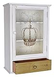 Wandregal Shabby Chic Wandschrank Krone Hängeschrank 60x40 cm Vitrine...