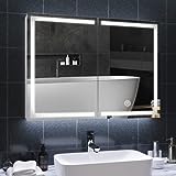 DICTAC Spiegelschrank Bad mit LED Beleuchtung und Steckdose...