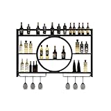 Awoyep Regal Metall Weinregal Hängend Flaschenregal: Bar Regale Wand...