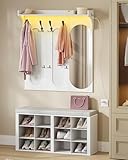 Hzuaneri Garderobe mit Sitzbank, Schuhbank mit Sitzfläche,...