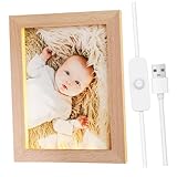 Hoement LED Bilderrahmen mit Nachtlicht Beleuchteter Holz Fotorahmen...