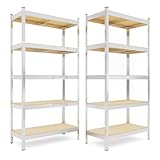 Schwerlastregal 2er Set 180x90x40 cm Steckregal mit 5 MDF Böden...