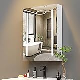 HaodaCulture Spiegelschrank Bad mit Beleuchtung, 60 x 80 cm, Bad...