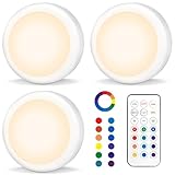 AUAUY 3 Stück Weiß RGB Schrankleuchten Unterbauleuchte,...