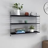 [en.casa] Modulares Wandregal Strängnäs Metallregal Schwarz...