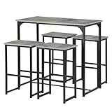 ZZINOKE Bartisch mit Barhocker Set, Bartisch Küche mit 4 Hocker,...