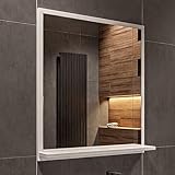 HAJDUK FURNITURE Badspiegel mit Ablage Weiß - H:70 x B: 60 cm -...