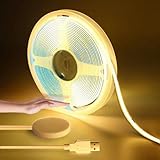 LRGBST 5V USB COB LED Streifen, 2M Warmweiß Dimmable LED Strip Light...