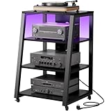 Lifewit 4-stufiger HiFi Regale mit Rädern und verstellbaren Ablage,...