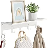 Bethom Wandgarderobe mit Ablage, Metall Hutablage Garderobe Wand,...