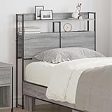 Teenpull Kopfteil mit Regal, Sonoma Grau 90 cm Holzwerkstoff,...