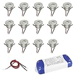 VBLED® 14-er Set LED Aluminium Mini Einbaustrahler 1W 350mA 80lm...