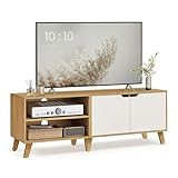 VASAGLE TV-Schrank, Fernsehtisch mit 2 Türen, 140 cm lang, TV-Regal...