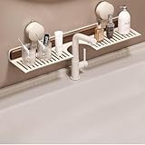 Walnuss-Regal für Badezimmer, Küche, Saugnapf-Regal,...