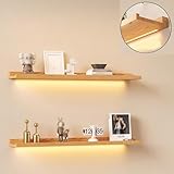 Schwebende Holzregale mit LED-Licht für die Wanddekoration, 23 35 47...