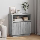 Modernes Graues Sonoma Buffet Sideboard mit LED-Beleuchtung, Elegantes...