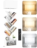 OUTONLIFE Bücherregal Baum Holz mit Licht, Standregal 6...