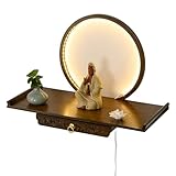 Bambus Altar Wandschrank mit LED-Beleuchtung, ausziehbarer...