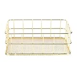 VIFERR Metall Aufbewahrungskorb Grid Drahtkorb, Goldener Eisen...