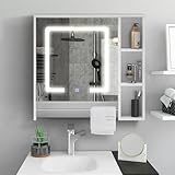 TUKAILAi Badezimmer Spiegelschrank mit LED, Badezimmerschrank mit...