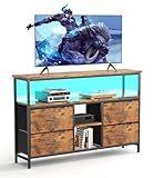 MUTUN TV Schrank mit LED-Beleuchtung, Lowboard für Fernseher mit 4...