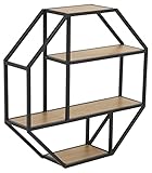 AC Design Furniture Jörn achteckiges Wandregal mit 3 Ablagen,...